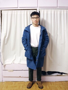 「PULL&BEAR（プルアンドベア）のアイテム（トレンチコート）」を使った、Danny Louさん（メンズ・165cm）の春コーディネート