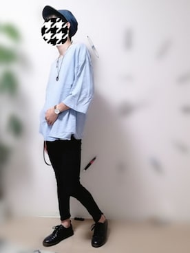 「リドム」｜「アイテム（スウェット）」を使った、あさっぴーさん（メンズ・175cm）の夏コーディネート