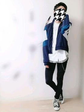 「RAGEBLUE（レイジブルー）のアイテム（ナイロンジャケット）」を使った、あさっぴーさん（メンズ・175cm）の夏コーディネート