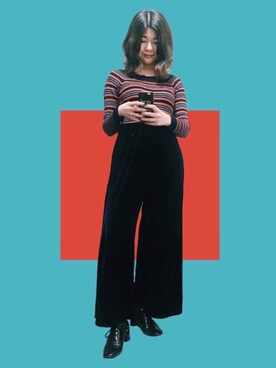 「おおぶりピアス」｜「アイテム（その他シューズ）」を使った、enaさん（レディース・163cm）の春コーディネート