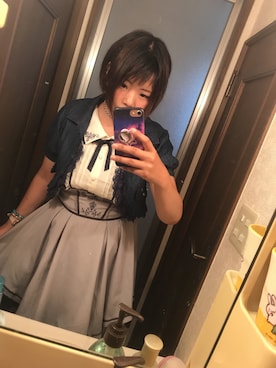 「axes femme（アクシーズファム）のアイテム（デニムジャケット）」を使った、一夜 琉紅✝︎さん（レディース・160cm）の夏コーディネート