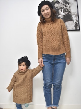 「MERCURYDUO（マーキュリーデュオ）のアイテム」を使った、keishin&otokaさん（キッズ・80cm）の冬コーディネート