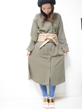 「MERCURYDUO（マーキュリーデュオ）のアイテム（デニムパンツ）」を使った、keishin&otokaさん（レディース・152cm）の春コーディネート