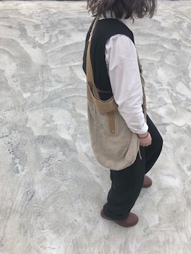 「パステル映える春」｜「アイテム（つなぎ/オールインワン）」を使った、risaさん（レディース・158cm）の春コーディネート