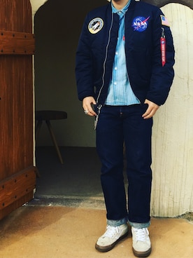 「DELAY by Win & Sons（ディレイバイウィンアンドサンズ）のアイテム（パンツ）」を使った、DAIKIさん（メンズ・163cm）の冬コーディネート
