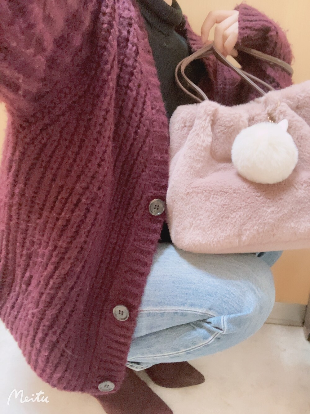 「GUのアイテム（トップス、ブラック系）」を使った、U!さん（レディース・156cm）の冬コーディネートの1枚目の写真