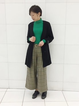 「YECCA VECCA（イェッカヴェッカ）のアイテム（ピーコート）」を使った、nami.kさん（レディース・171cm）の冬コーディネート