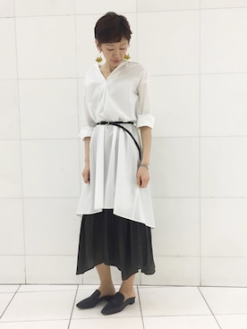 「アイテム（シャツワンピース）」を使った、nami.kさん（レディース・171cm）の春コーディネート