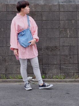 「CONVERSE（コンバース）のconverse（コンバース） ALL STAR OX（オールスターOX）（スニーカー）」を使った、で んさん（レディース・156cm）の春コーディネート
