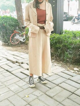 「コーディネート」｜「アイテム（セットアップ）」を使った、_oooookeiさん（レディース・154cm）の秋コーディネート
