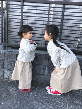 「アイテム（スカート）」を使った、A&Hさん（キッズ・100cm）の春コーディネート