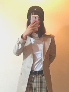 「CECIL McBEE（セシルマクビー）のアイテム（トレンチコート）」を使った、ゆりこさん（レディース・161cm）の冬コーディネート