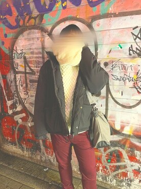 「韓国好きな人と繋がりたい」｜「アイテム（ダウンジャケット/コート）」を使った、ryuchan46さん（メンズ・180cm）の春コーディネート