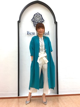 「Bou Jeloud（ブージュルード）のアイテム（シャツワンピース）」を使った、boujeloudnagakuteさん（レディース・157cm）の春コーディネート