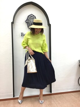 「Bou Jeloud（ブージュルード）のアイテム（帽子）」を使った、boujeloudnagakuteさん（レディース・170cm）の春コーディネート