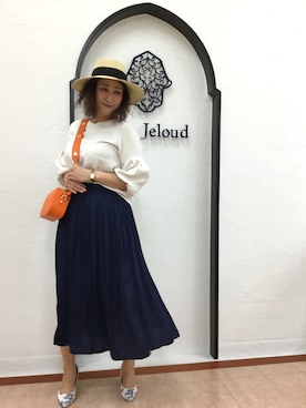 「Bou Jeloud（ブージュルード）のアイテム（帽子）」を使った、boujeloudnagakuteさん（レディース・170cm）の春コーディネート