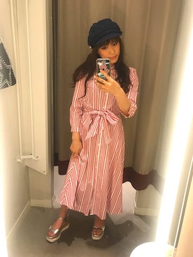 「マリン」｜「アイテム（シャツワンピース）」を使った、a-tam♡さん（レディース・150cm）の春コーディネート
