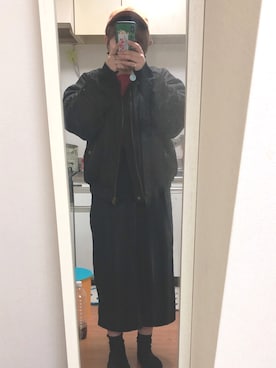 「ニコアンド」｜「アイテム（MA-1）」を使った、miinaamii!!さん（レディース・157cm）の秋コーディネート