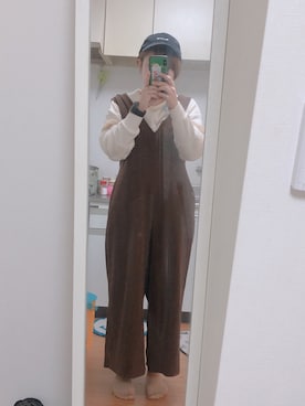 「ベンデイビス」｜「アイテム（オールインワン・サロペット）」を使った、miinaamii!!さん（レディース・157cm）の冬コーディネート