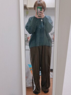 「Kappa（カッパ）のアイテム（その他パンツ、ブラウン系）」を使った、miinaamii!!さん（レディース）の冬コーディネート