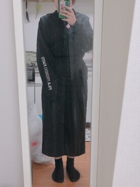 「niko and...（ニコアンド）のイージーパッチタイトスカート（スカート、ブラック系）」を使った、miinaamii!!さん（レディース）の冬コーディネート