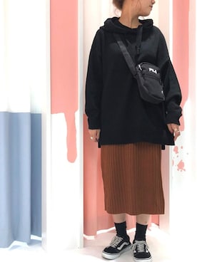 「サコッシュ」｜「アイテム（チュニック）」を使った、イーハイフンワールドギャラリーさん（レディース・161cm）の秋コーディネート