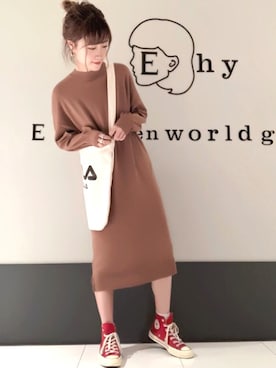 「FILA」｜イーハイフンワールドギャラリーさん（レディース・161cm）の秋コーディネート