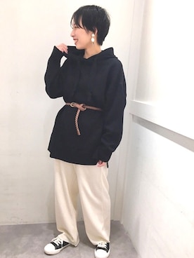 「ボーイッシュ」｜「アイテム（チュニック）」を使った、イーハイフンワールドギャラリーさん（レディース・155cm）の秋コーディネート