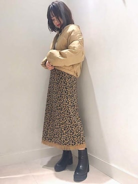 「ショートブルゾン」｜「アイテム（ジャケット/アウター）」を使った、イーハイフンワールドギャラリーさん（レディース・160cm）の冬コーディネート