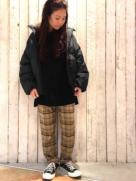 「ボーイッシュ」｜「アイテム（チュニック）」を使った、イーハイフンワールドギャラリーさん（レディース・153cm）の冬コーディネート