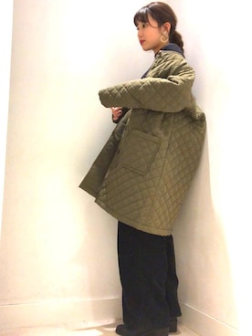 「スタッフセンバツ」｜「アイテム（ダウンジャケット/コート）」を使った、イーハイフンワールドギャラリーさん（レディース・155cm）の冬コーディネート