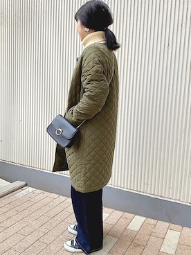 「スタッフセンバツ」｜「アイテム（ダウンジャケット/コート）」を使った、イーハイフンワールドギャラリーさん（レディース・160cm）の冬コーディネート