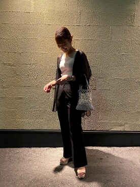 「Heather（ヘザー）のサイドスリットスケチュニックシャツ　885763（シャツ/ブラウス）」を使った、Mさん（レディース・160cm）の夏コーディネート