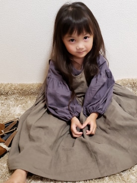 「y__nのアイテム（その他、パープル系）」を使った、momoさん（キッズ・100cm）の秋コーディネート