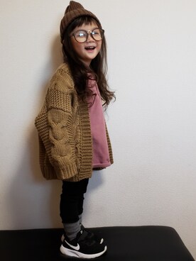 「☆のアイテム（その他、その他）」を使った、momoさん（キッズ・100cm）の冬コーディネート