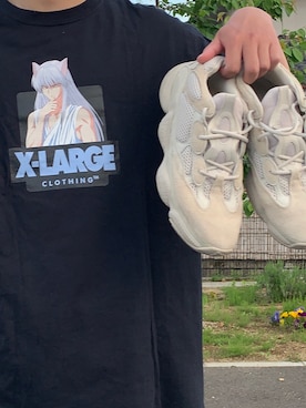 「XLARGE（エクストララージ）のアイテム（Tシャツ/カットソー、ブラック系）」を使った、ラムネさん（メンズ・178cm）の夏コーディネート