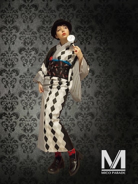 「きもの」｜「アイテム（その他）」を使った、川原マリアさん（レディース・157cm）の秋コーディネート