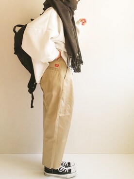 Ayumiさんの「ビッグシルエットカットオフ裾パーカー1277（merlot｜メルロー）」を使ったコーディネート
