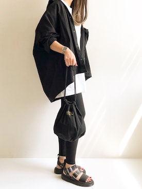 「アイテム（エコバッグ/サブバッグ）」を使った、Ayumiさん（レディース・157cm）の夏コーディネート