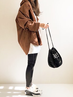「mimi toujours（ミミトゥジュール）のアイテム（ジャケット/アウター）」を使った、Ayumiさん（レディース・157cm）の秋コーディネート