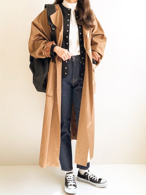 Ayumi使用「coen（ハイネックフライスプルオーバー（カットソー））」的時尚穿搭