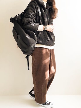「devirock（デビロック）のアイテム」を使った、Ayumiさん（レディース・158cm）の冬コーディネート