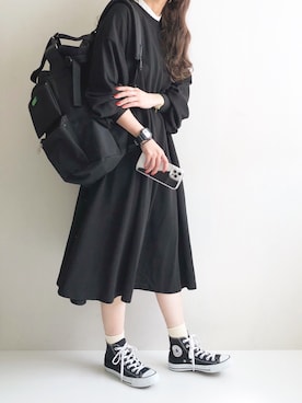 Ayumiさんの「converse コンバース ALL STAR HI オールスター ハイ 3206 BLACK(US)」を使ったコーディネート