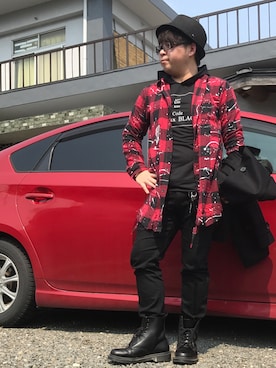 「BLACK LABEL CRESTBRIDGE（ブラックレーベル・クレストブリッジ）のアイテム（デニムパンツ）」を使った、PANDAさん（メンズ・166cm）の春コーディネート