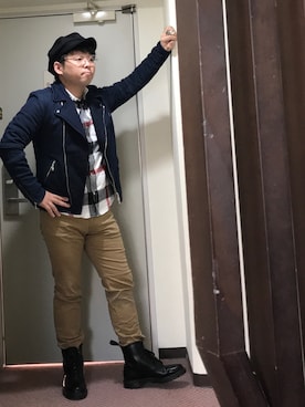 「Monkey Flip（モンキーフリップ）のアイテム」を使った、PANDAさん（メンズ・166cm）の秋コーディネート