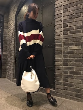 「CULLNI（クルニ）のアイテム」を使った、NARUMIさん（レディース・169cm）の秋コーディネート