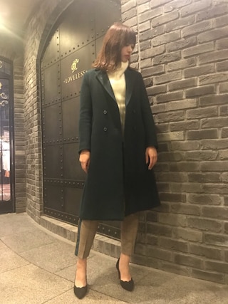 ラブレス　ダブルロングチェスターコート　グリーン　36 LOVELESS コート グリーン ラブレス ダブルロングチェスター