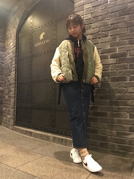 「Re Done（リダン）のアイテム」を使った、NARUMIさん（レディース・169cm）の冬コーディネート