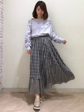 「MERCURYDUO（マーキュリーデュオ）のアイテム（パーカー）」を使った、MERCURYDUOさん（レディース・158cm）の冬コーディネート