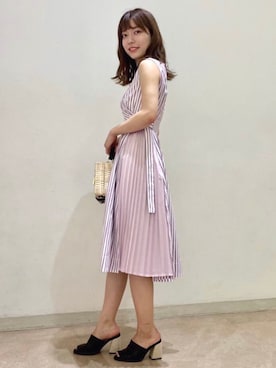 「カシュクールワンピース」｜MERCURYDUOさん（レディース・158cm）の春コーディネート